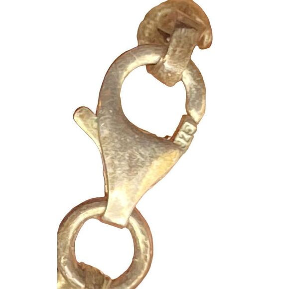 Greek Key sterling silver choker on a black rubber cord silver clasp marked - Picture 6 of 7